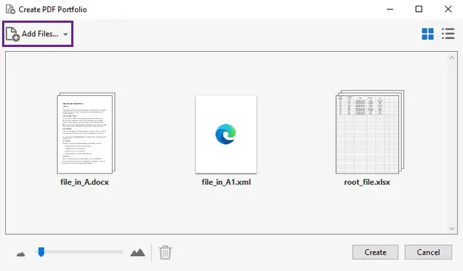 Cliquez sur ajouter des fichiers pour importer des documents