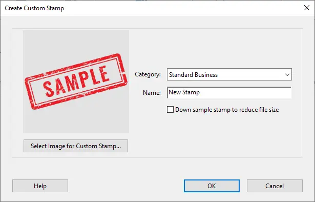 Assign the stamp to a category