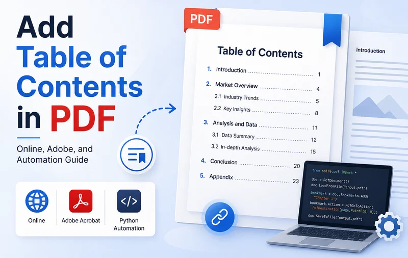 Comment ajouter une table des matières dans des documents PDF