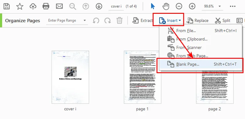 Insérer une page vierge dans un PDF