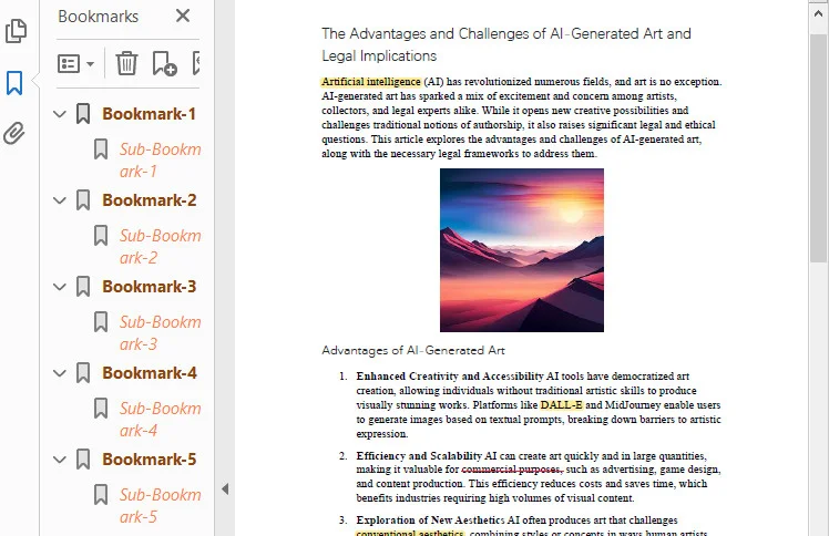 Créer une table des matières avec Free Spire.PDF