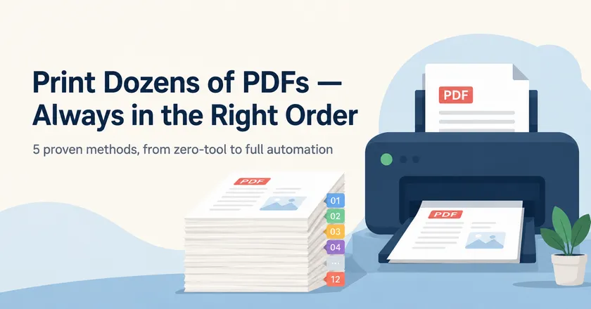 Imprimer par lots des fichiers PDF dans le bon ordre