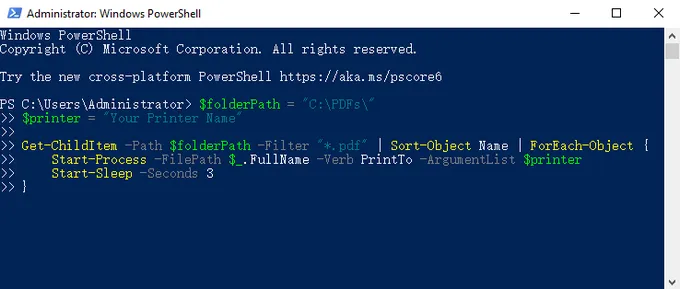 Impression par lots de PDF avec PowerShell