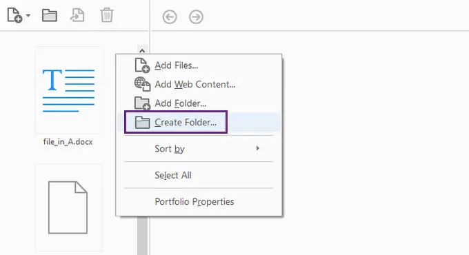 Créer des dossiers dans le portefeuille