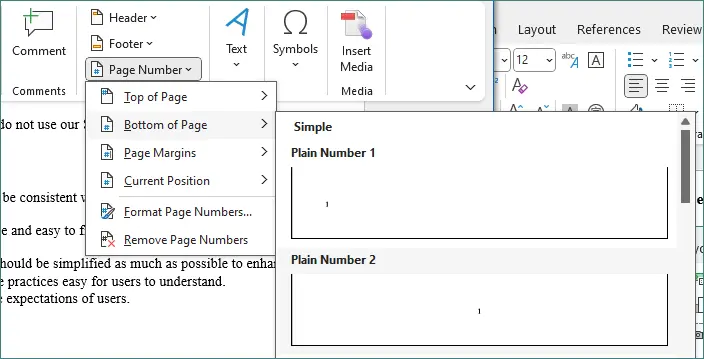 Escolha a posição e o formato desejados