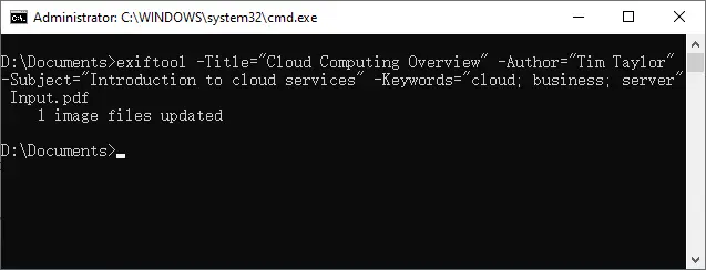 Modificar os campos de metadados necessários usando a linha de comando