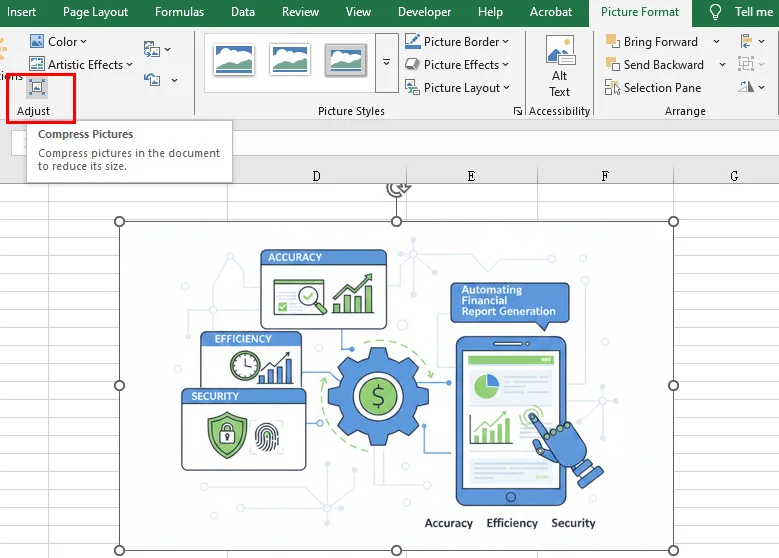 Reduce File Size of an Excel File by Compressing Pictures