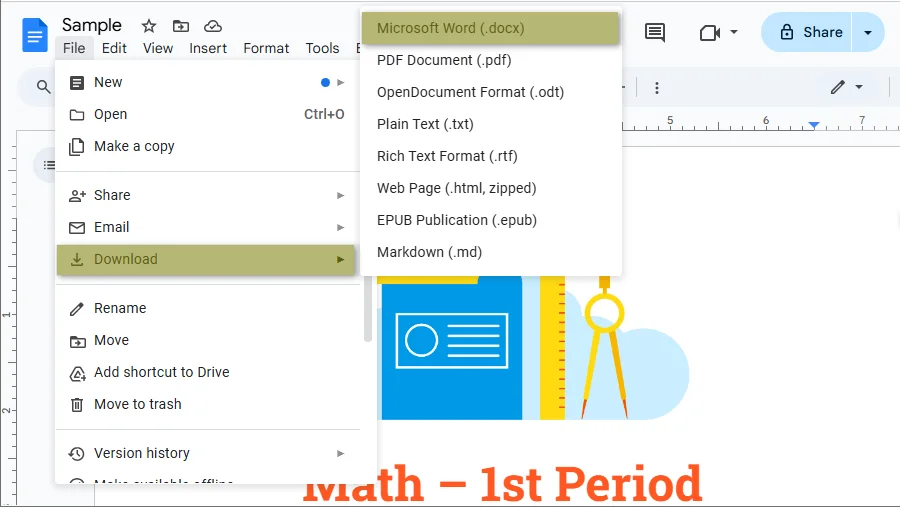 Download as DOCX option