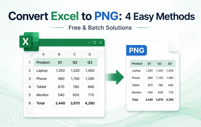 Step-by-Step Guide Showing How to Convert Excel to PNG