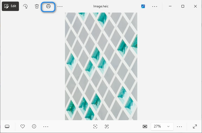 Open HEIC file in Microsoft Photos
