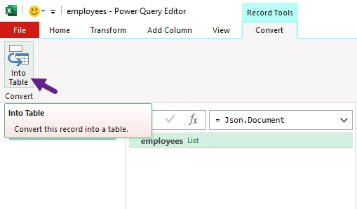 Преобразовать список в таблицу