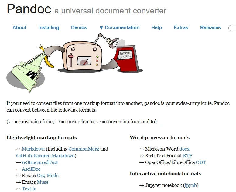 Pandoc Markdown para Texto