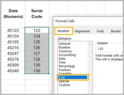 Formatear Número como Texto