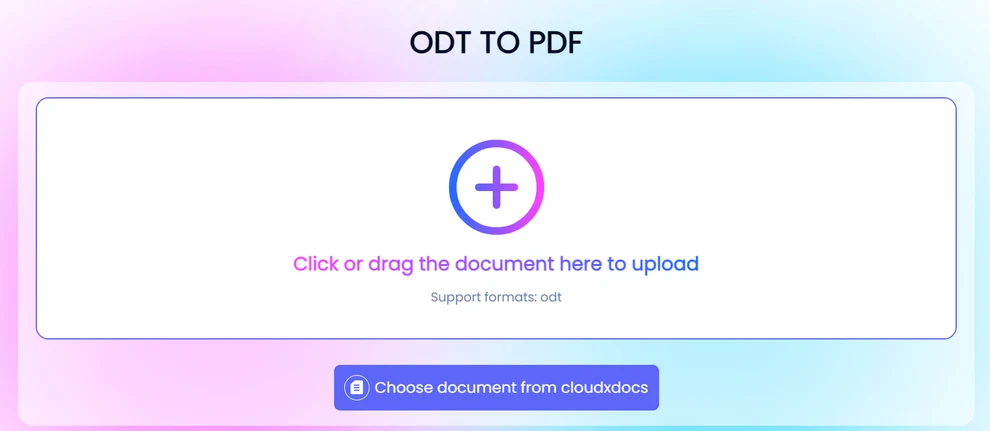 CloudXDocs ODT to PDF Converter