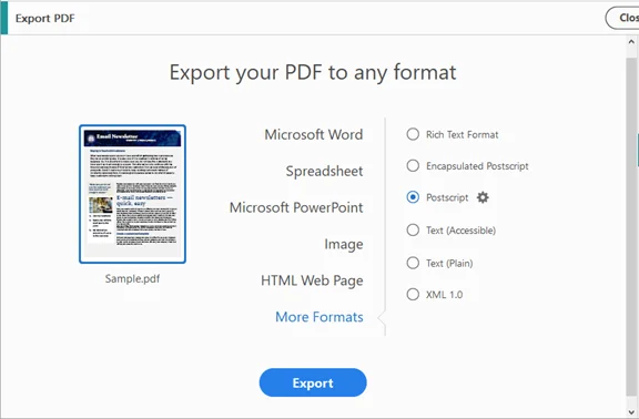 Converter PDF para PostScript usando Adobe Acrobat