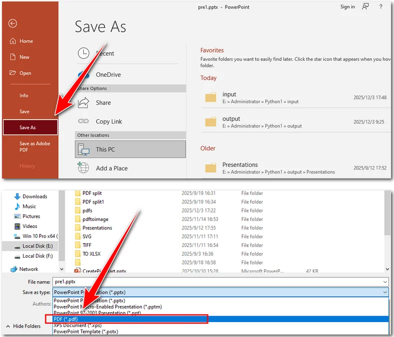 Save a PowerPoint Presentation as a PDF in Microsoft PowerPoint