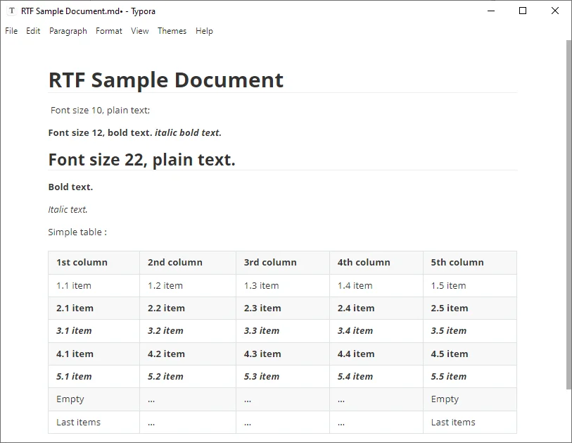 RTF 콘텐츠를 Markdown으로 복사 및 붙여넣기