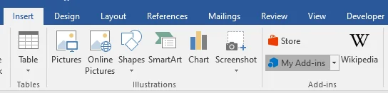 Open the Add-in Store in Word