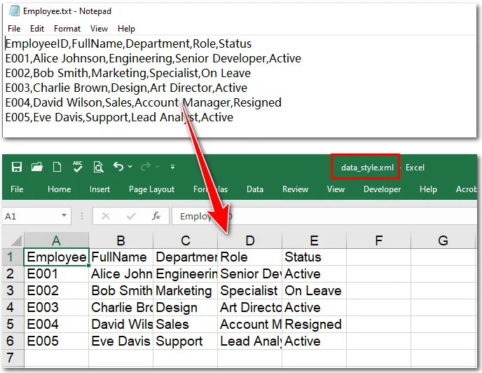 Konvertieren von Textdateien in XML mit Free Spire.XLS