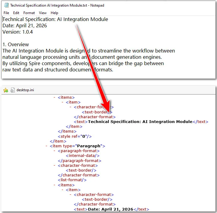 Konvertieren einer Textdatei in XML mit Free Spire.Doc