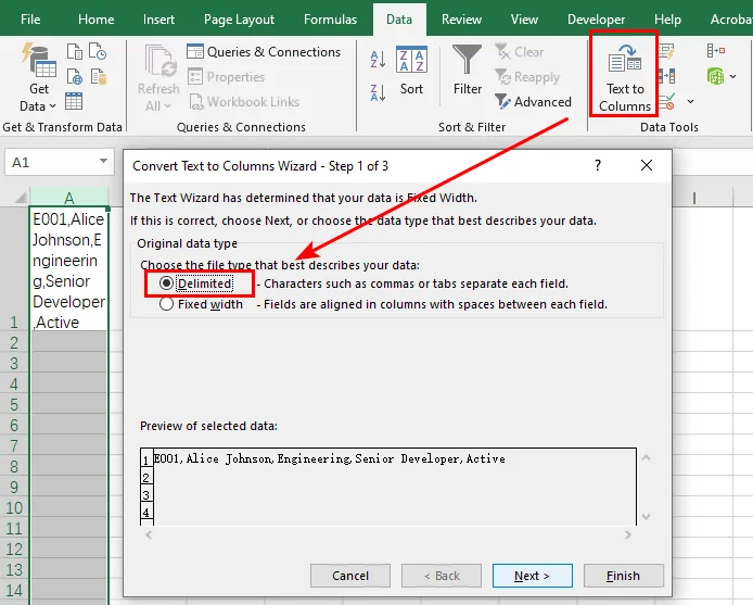Utiliser Convertir pour transformer du texte en valeurs Excel
