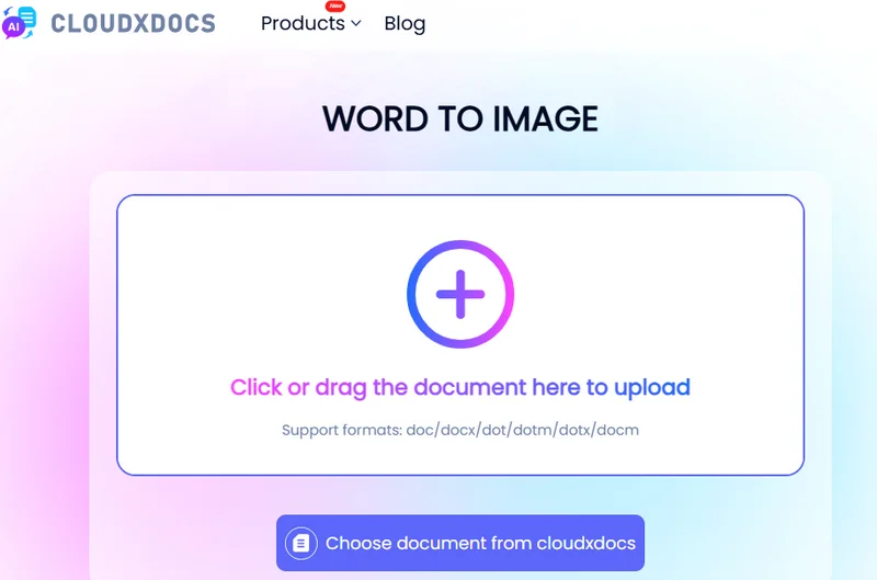Convert Word Document to PNG Online for Free with CLOUDXDOCS