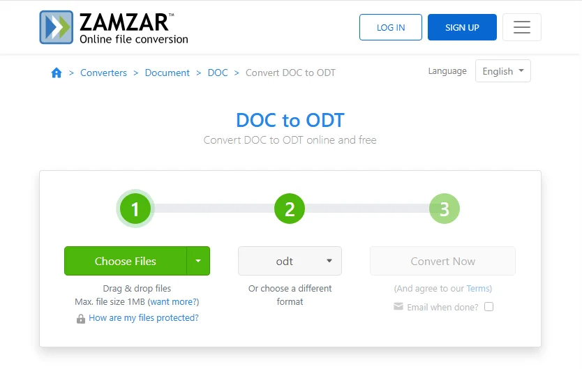 Convert Word to ODT Online