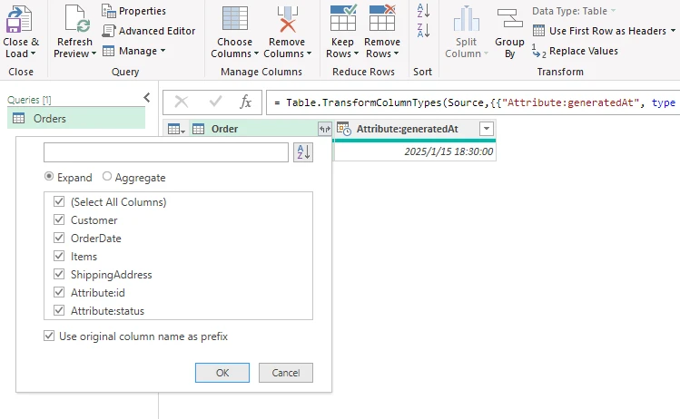 Editor de Power Query de Excel