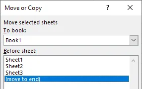 Choose where to place the copied sheet