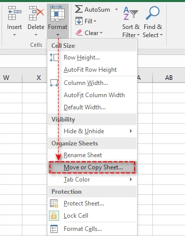 Copy a Worksheet using the Move or Copy Sheet control on the Excel Home tab ribbon