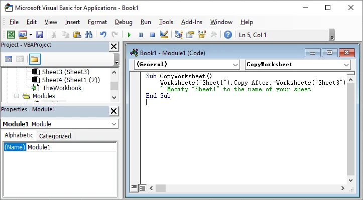 Copy a Worksheet in Excel with VBA