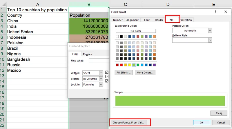 How to Count Cells by Color in Excel with Find Method