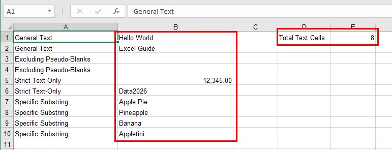 Zellen mit Text in einer Excel-Datei mit Free Spire.XLS zählen