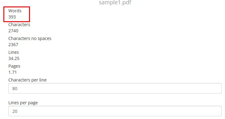 O Resultado da Contagem de uma Ferramenta Online