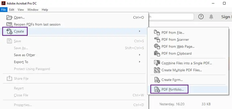 Naviguer pour créer – portefeuille pdf