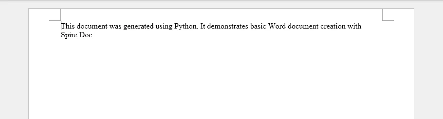 Basic Word document generated with Python