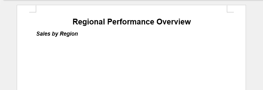Word document with custom and built-in styles applied