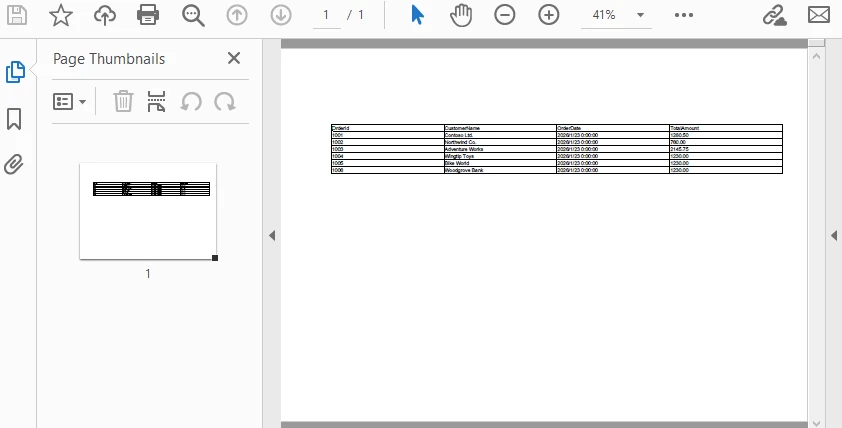 PDF generated from DataTable with Page Configuration Using C#