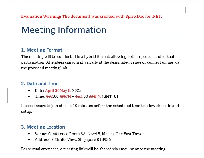 spire doc result screenshot