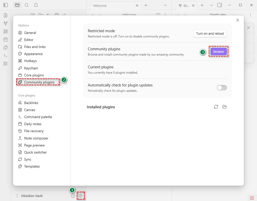 Sfoglia Plugin in Obsidian