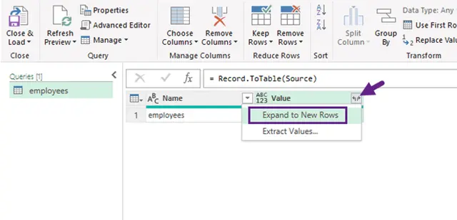Развернуть списки или записи