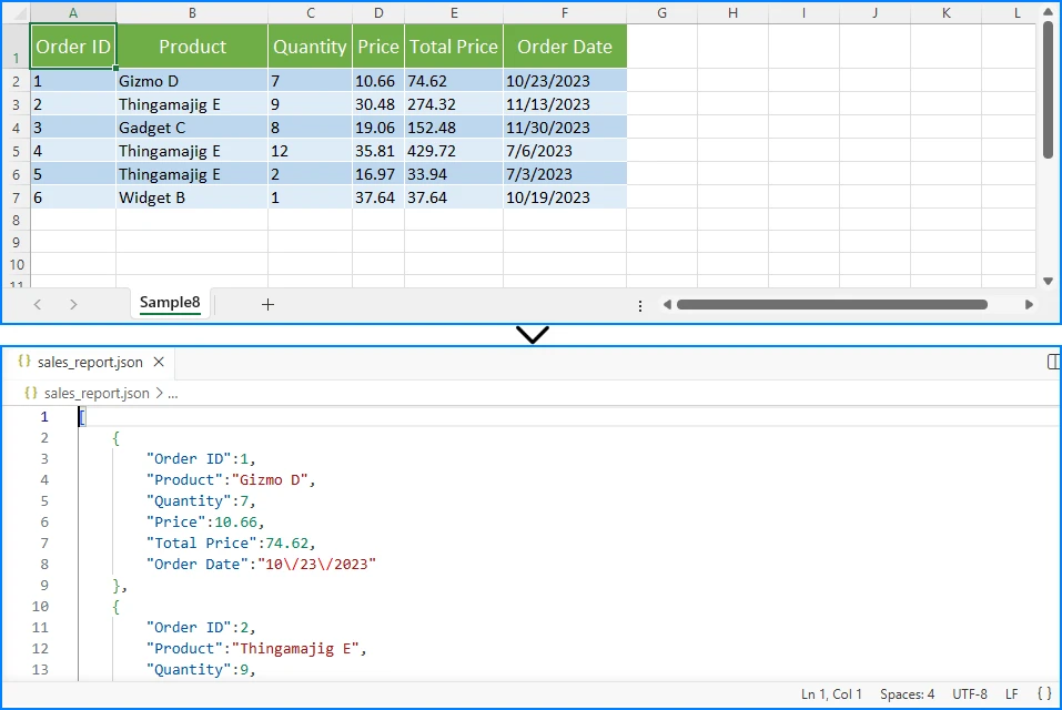 Converter Excel para JSON com Pandas