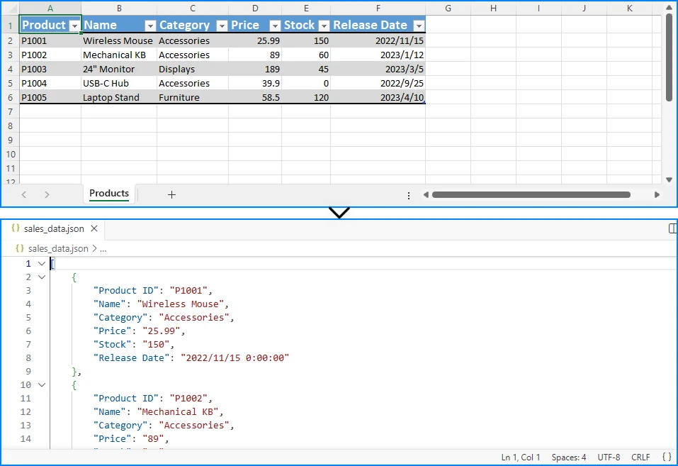 Converter Excel para JSON com Spire.XLS