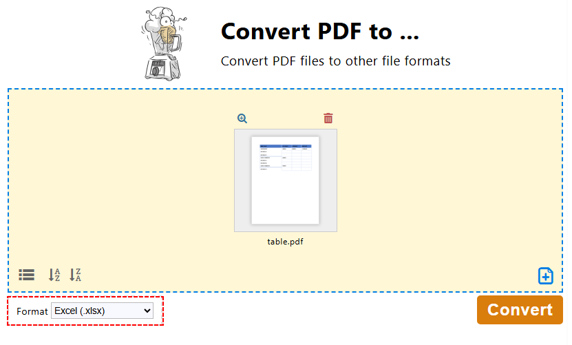 PDF24 PDF to XLSX free desktop converter