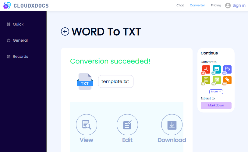 Convert Doc to TXT online using free converter