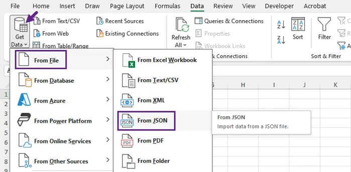 Получить данные из файла JSON