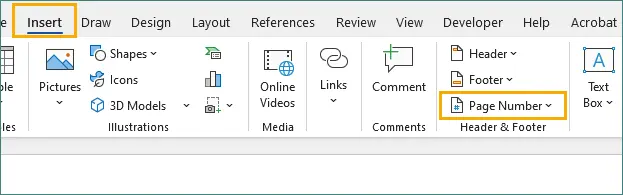 Inserir Número de Página