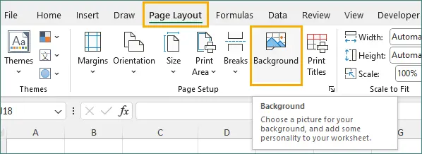 Gehen Sie zum Seitenlayout