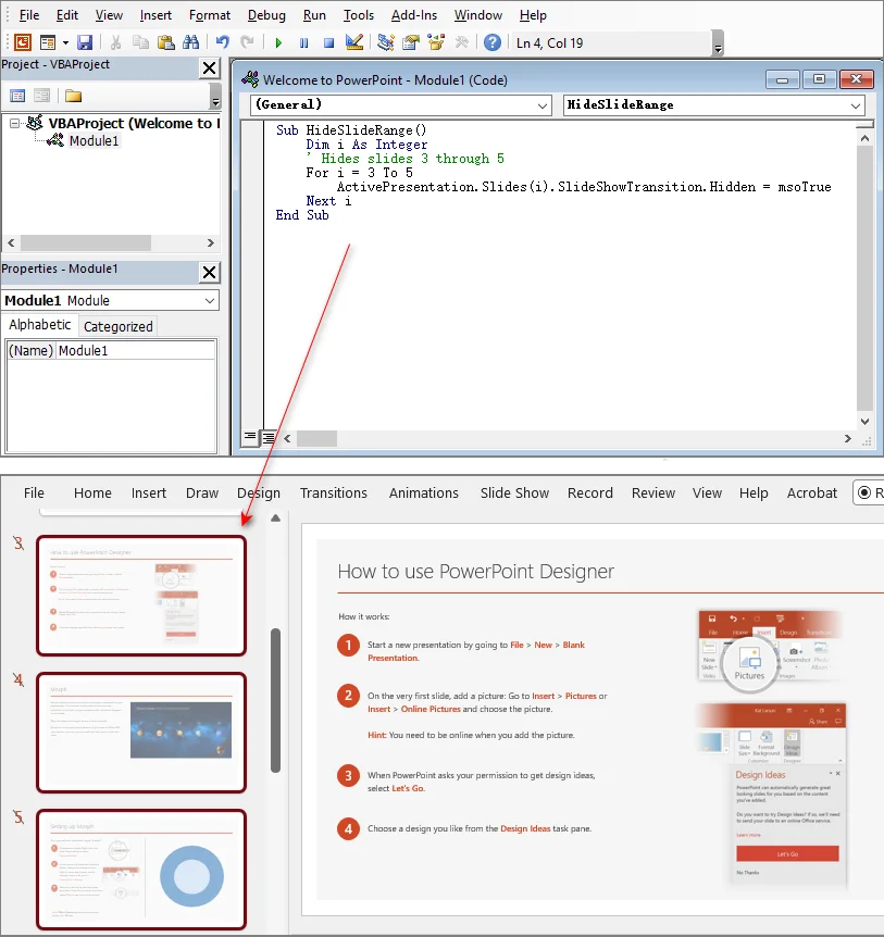 Colando o código VBA na janela do módulo do Microsoft Visual Basic for Applications