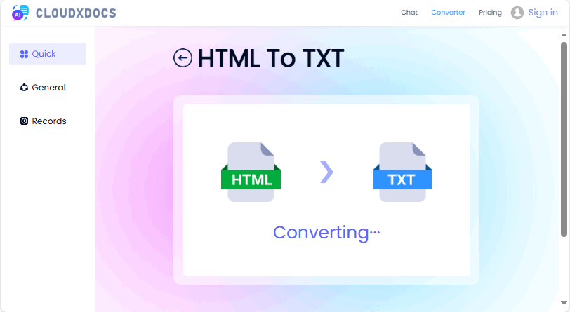 Convertitore online gratuito da HTML a testo